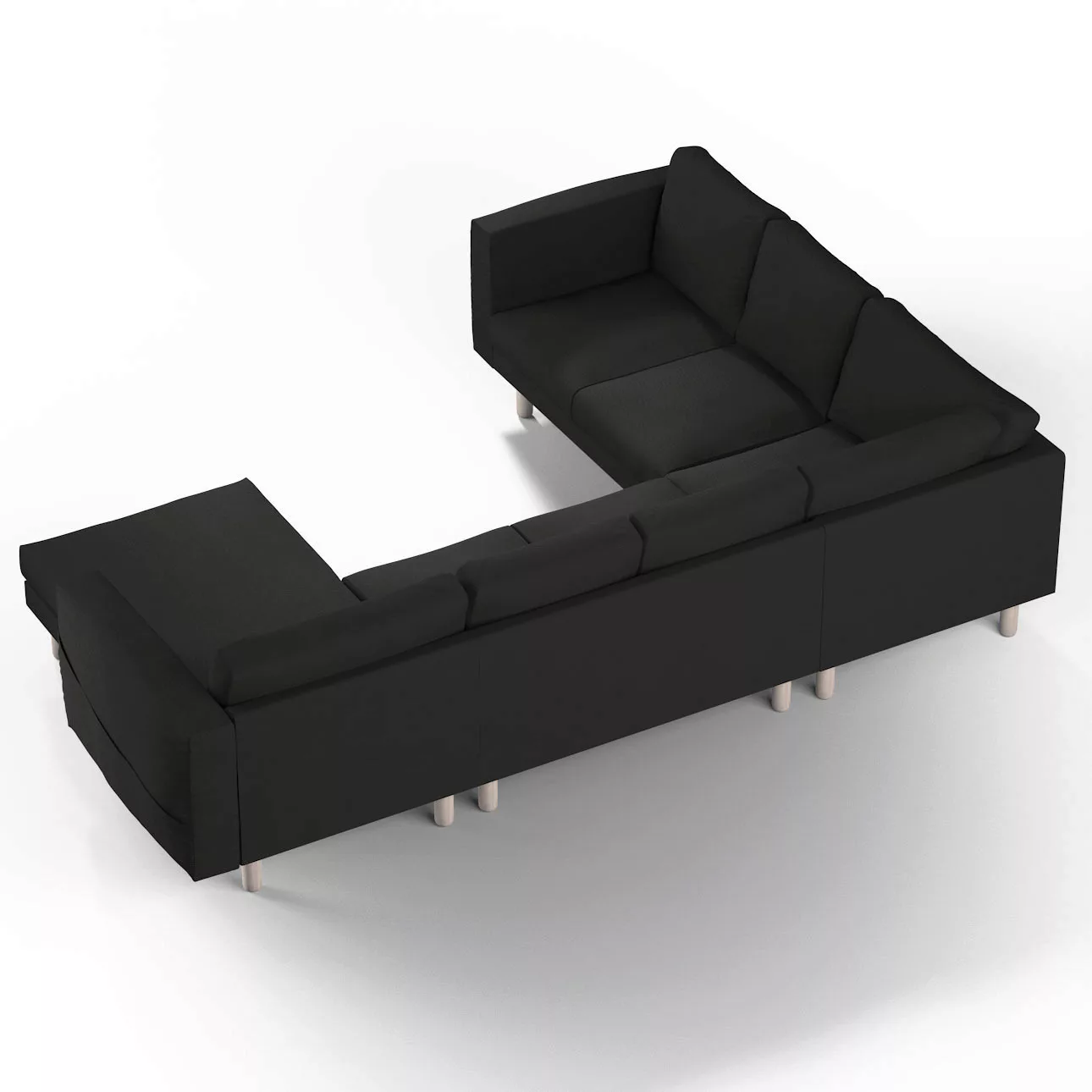 Bezug für Norsborg 5-Sitzer Ecksofa mit Recamiere, schwarz, Norsborg Bezug günstig online kaufen