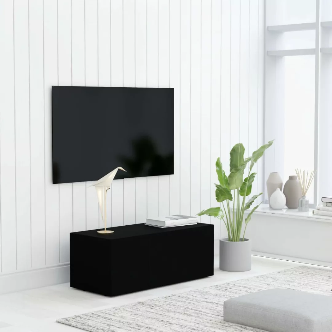 vidaXL TV-Schrank TV-Schrank Schwarz 80x34x30 cm Spanplatte Lowboard günstig online kaufen