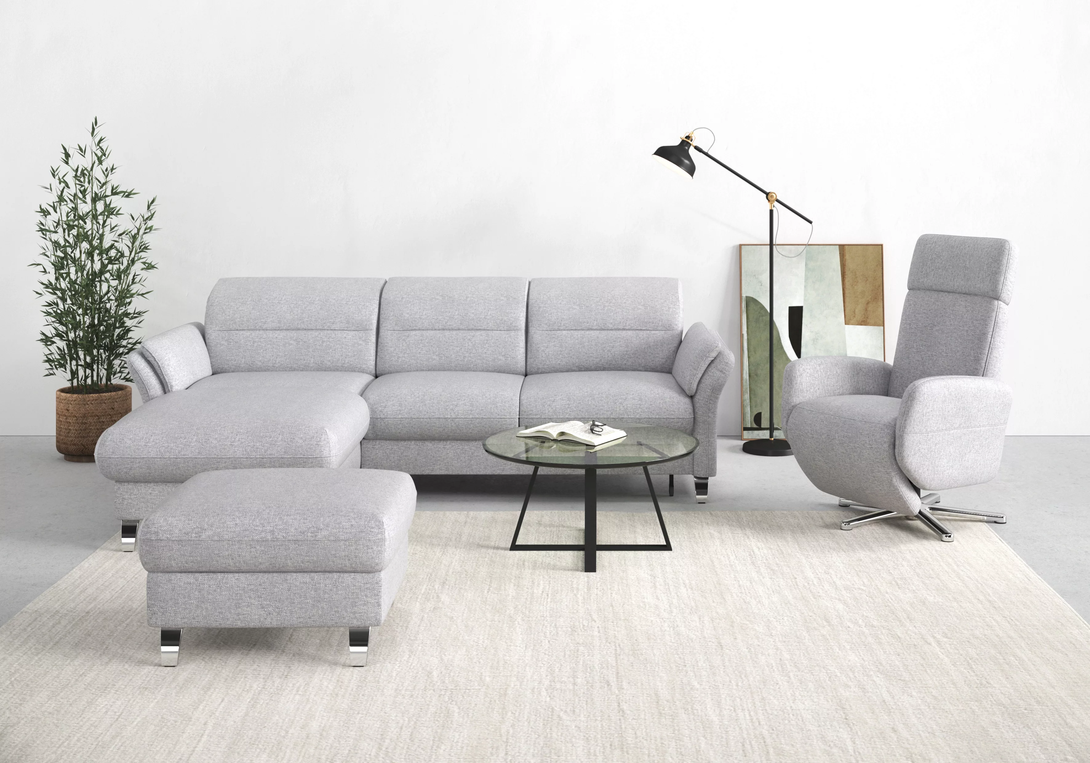 sit&more Ecksofa "Grenoble L-Form", Federkern, wahlweise mit Bettfunktion, günstig online kaufen