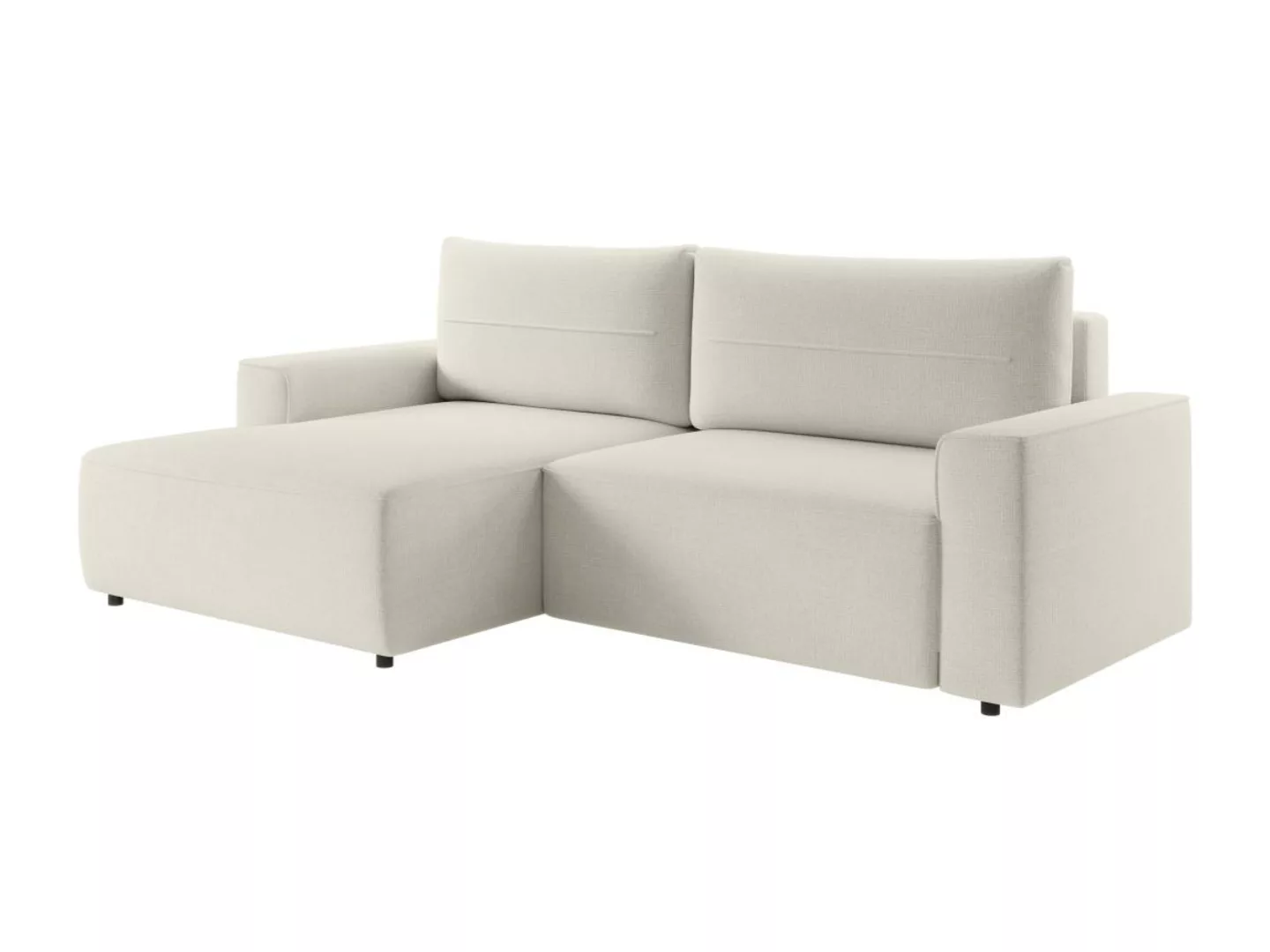 Ecksofa mit Schlaffunktion - Ecke links - Strukturstoff - Beige - VESATO günstig online kaufen