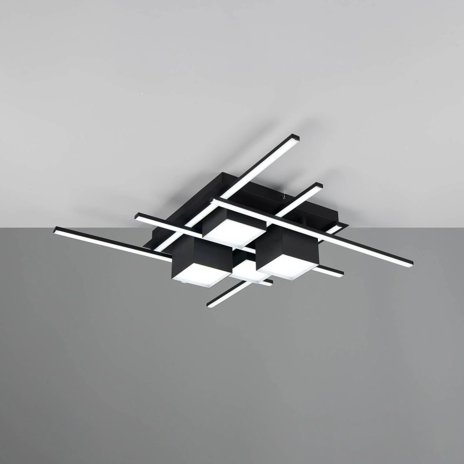 LED-Deckenlampe Roger, schwarz matt, Metall, CCT, Fernbed. günstig online kaufen