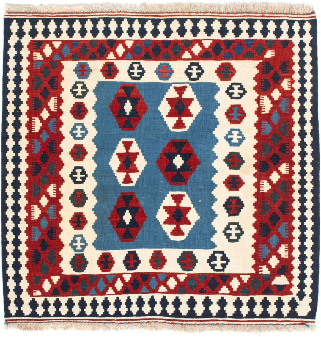 morgenland Wollteppich »Kelim - Oriental quadratisch - 107 x 102 cm - blau« günstig online kaufen