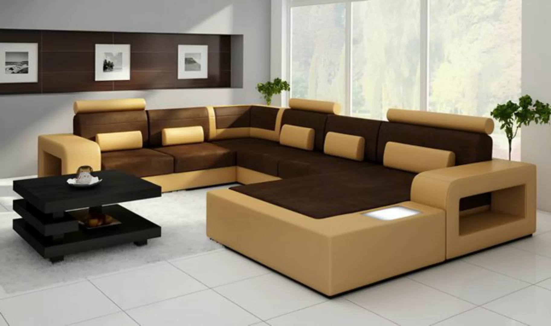 Xlmoebel Ecksofa Sofa mit USB-Anschluss und Beleuchtung für das Wohnzimmer günstig online kaufen