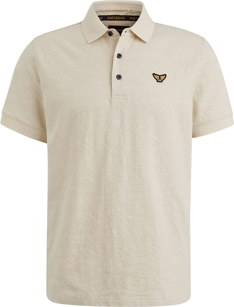 PME Legend Poloshirt Jacquard Jersey Ecru - Größe XL günstig online kaufen