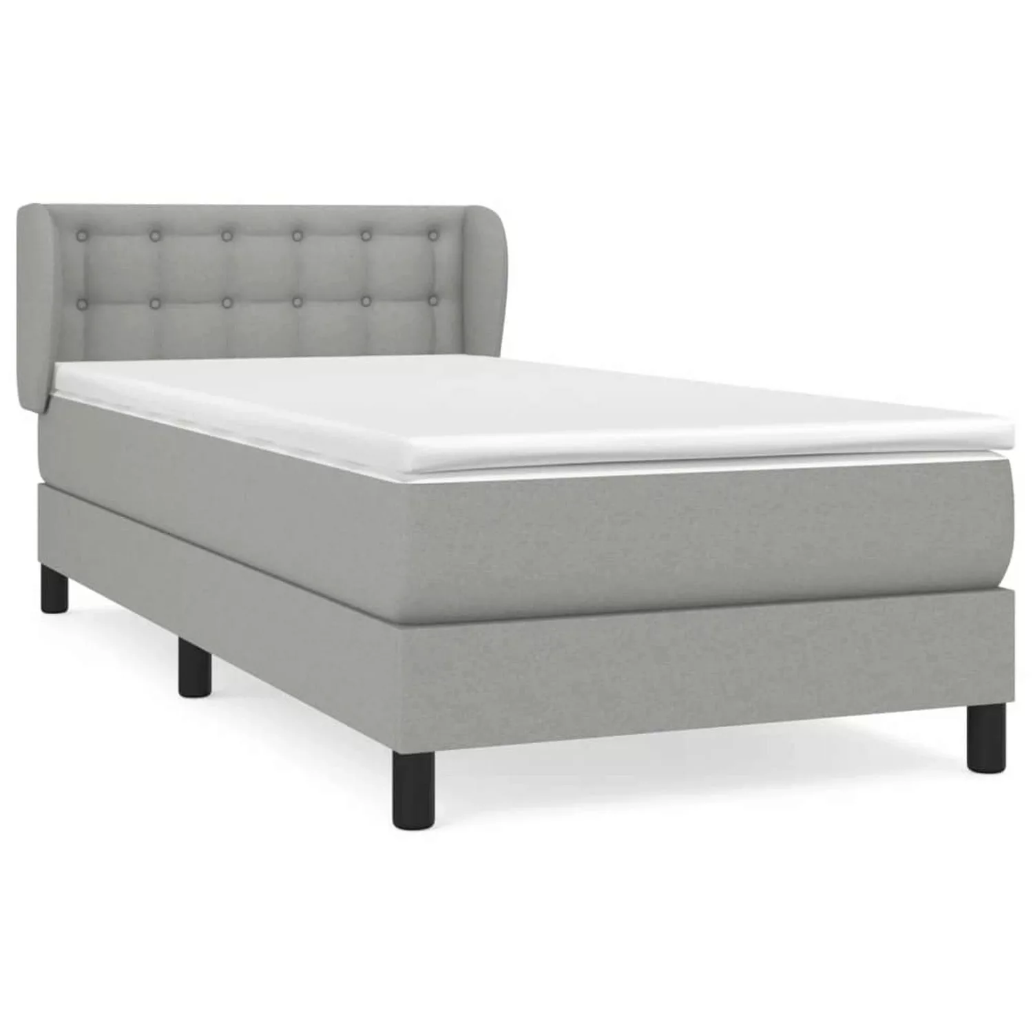 vidaXL Boxspringbett mit Matratze Hellgrau 80x200 cm Stoff1394102 günstig online kaufen