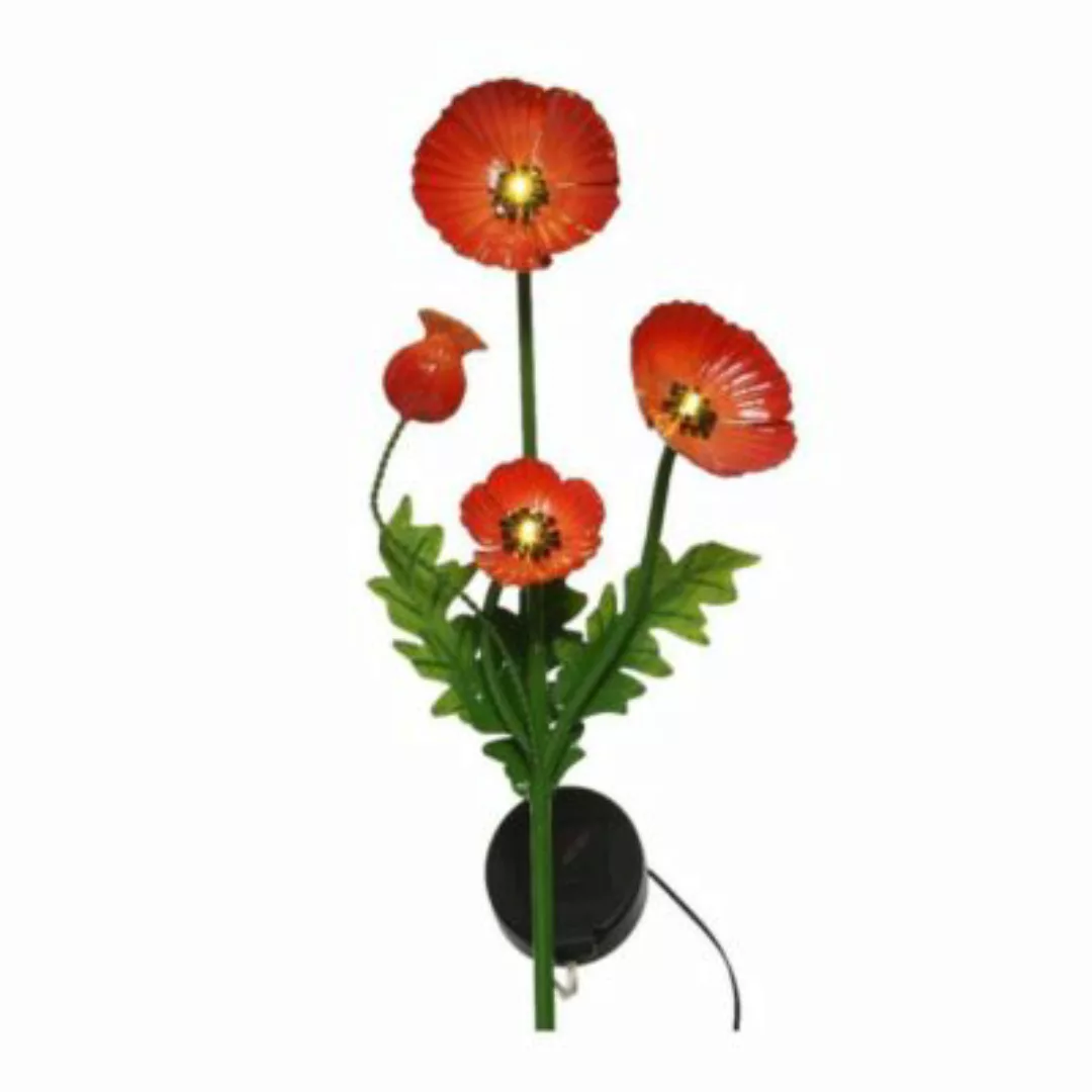 MARELIDA LED Solar Gartenstecker Blume Mohn H: 80cm rot günstig online kaufen