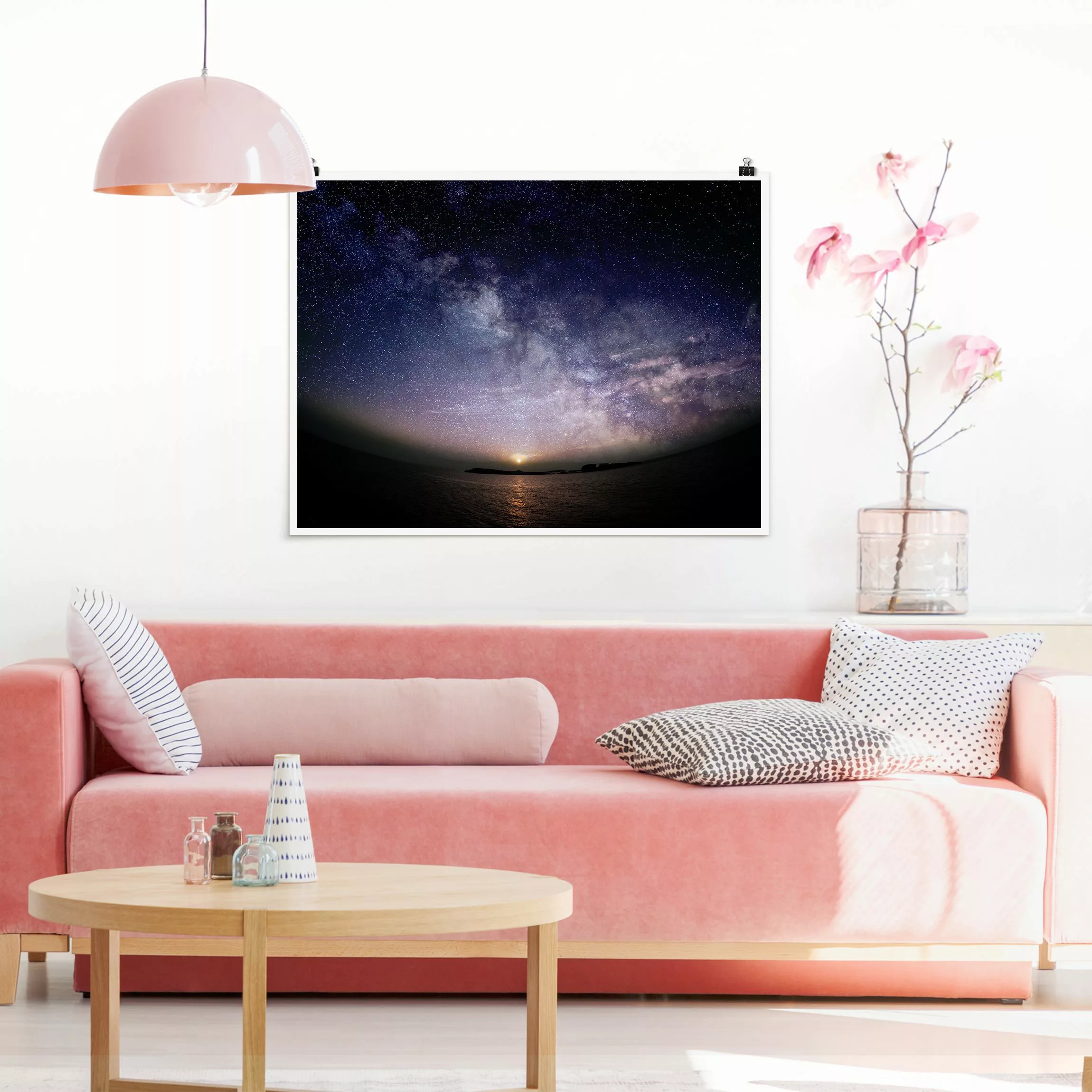 Poster Sonne und Sternenhimmel am Meer günstig online kaufen