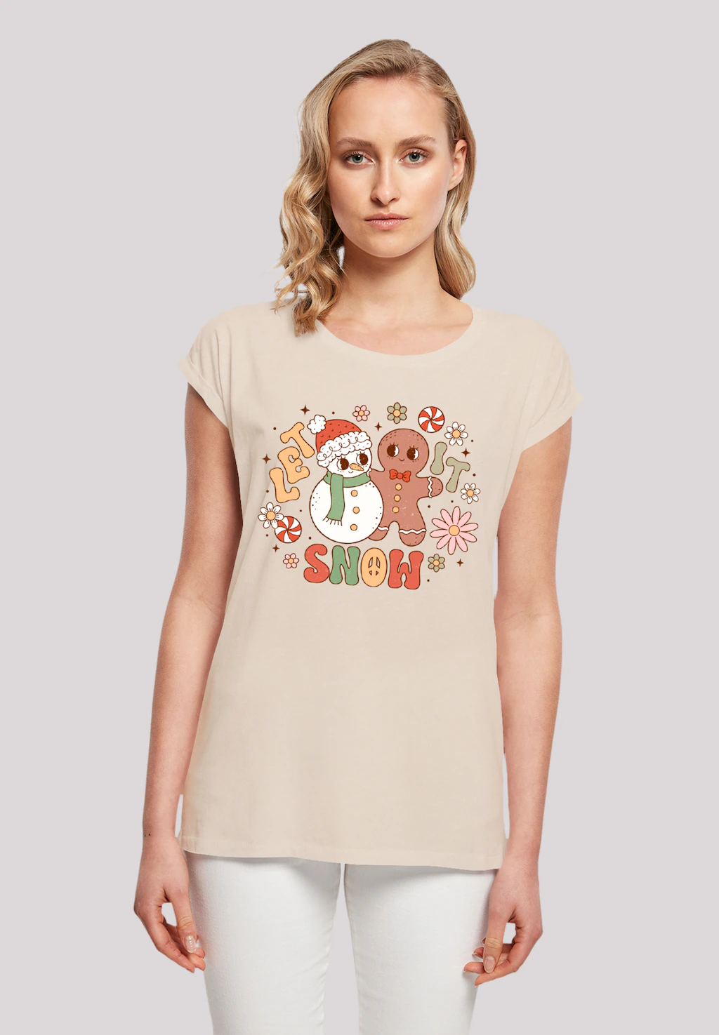 F4NT4STIC T-Shirt Let It Snow Weihnachten Gingerbread Premium Qualität, Wei günstig online kaufen