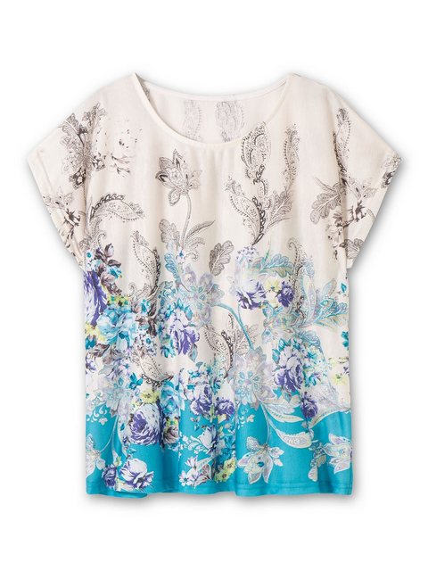 Sheego T-Shirt Große Größen mit Blumenprint, in bügelfreier Qualität günstig online kaufen