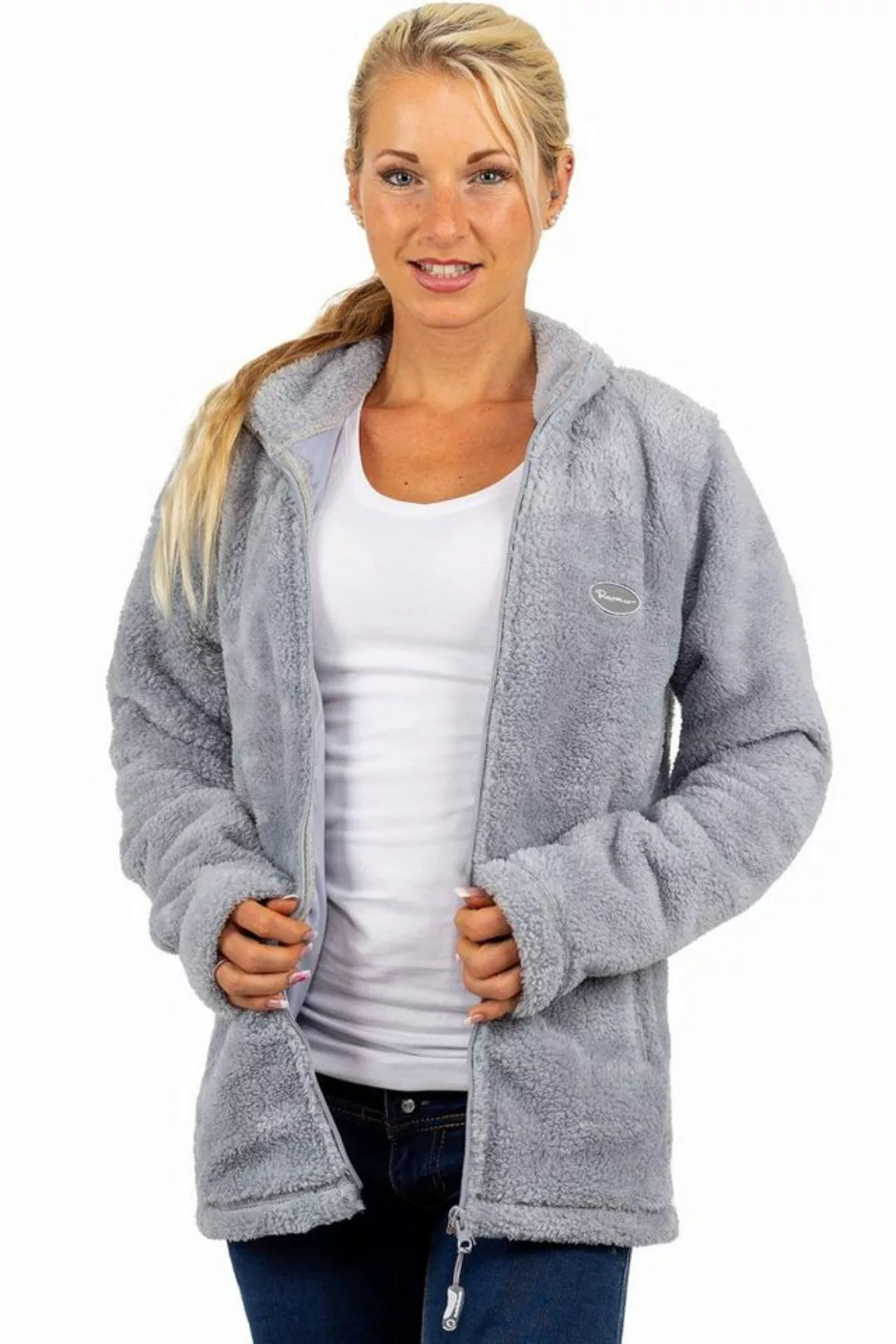 Reichstadt Fleecejacke Kuschelige Flauschige Jacke 22RSW002 Light grey 3XL günstig online kaufen