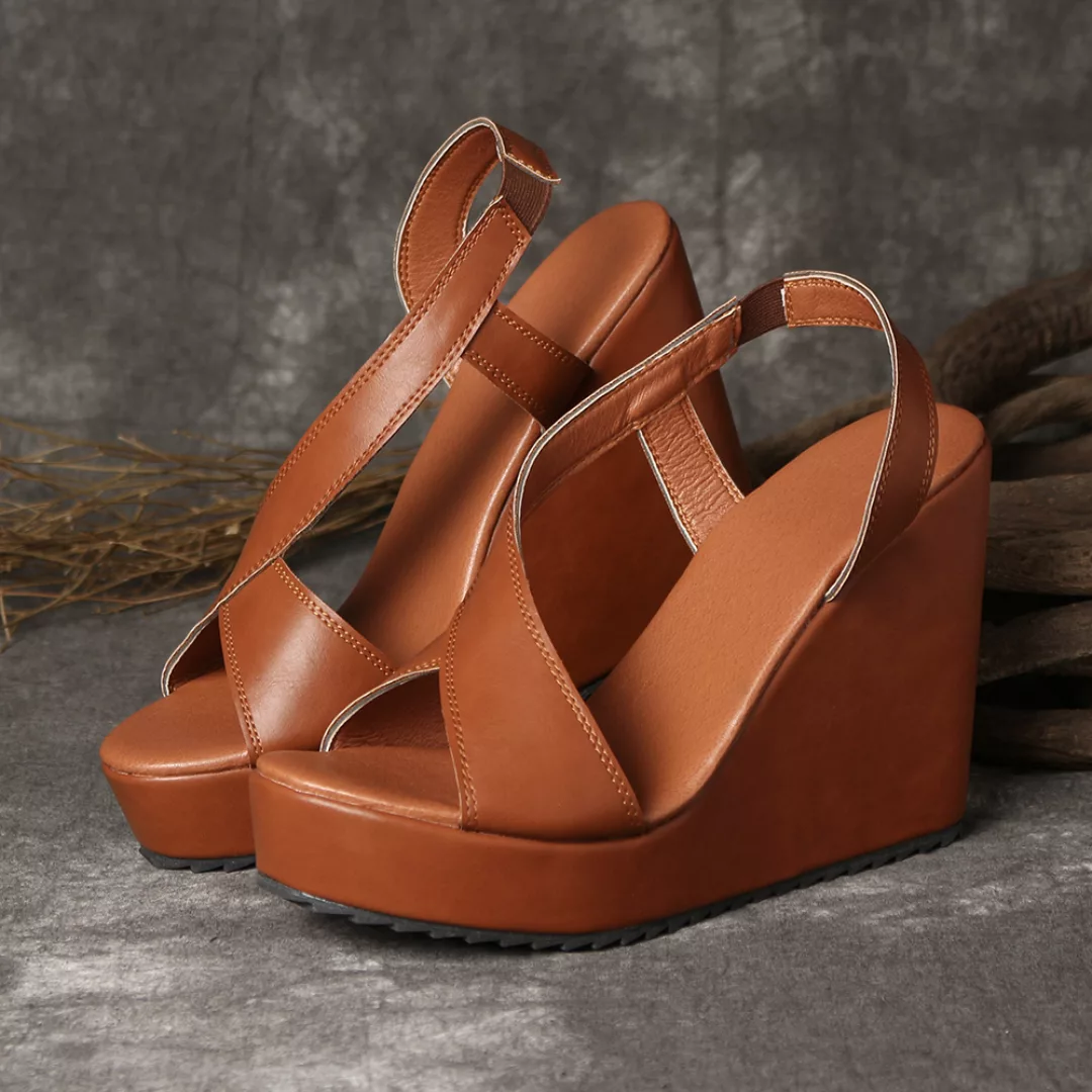 Große Größe Damen Einfarbige Peep Toe Open Side Wedges Sandalen günstig online kaufen