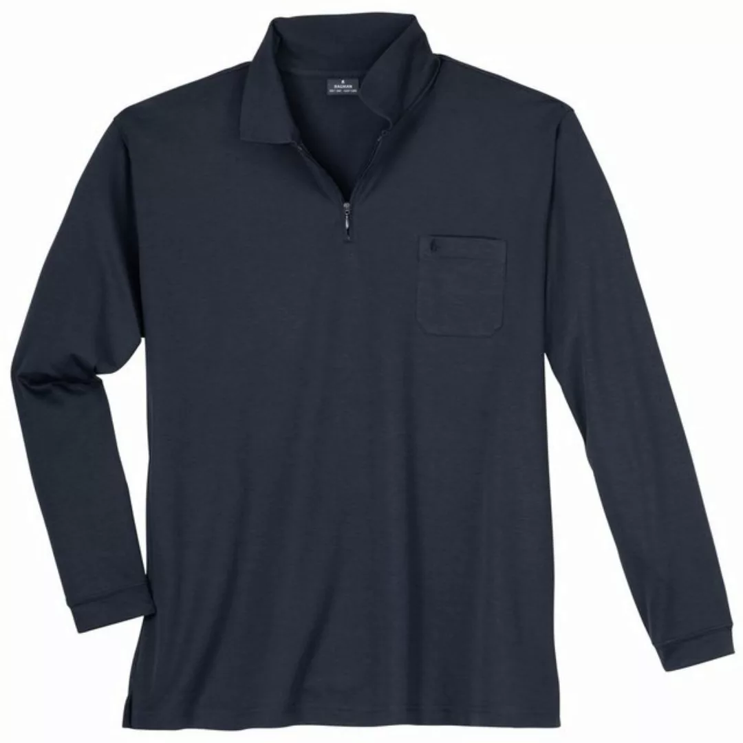 RAGMAN Poloshirt Ragman Softknit Langarm-Polo Zipper XXL marine günstig online kaufen