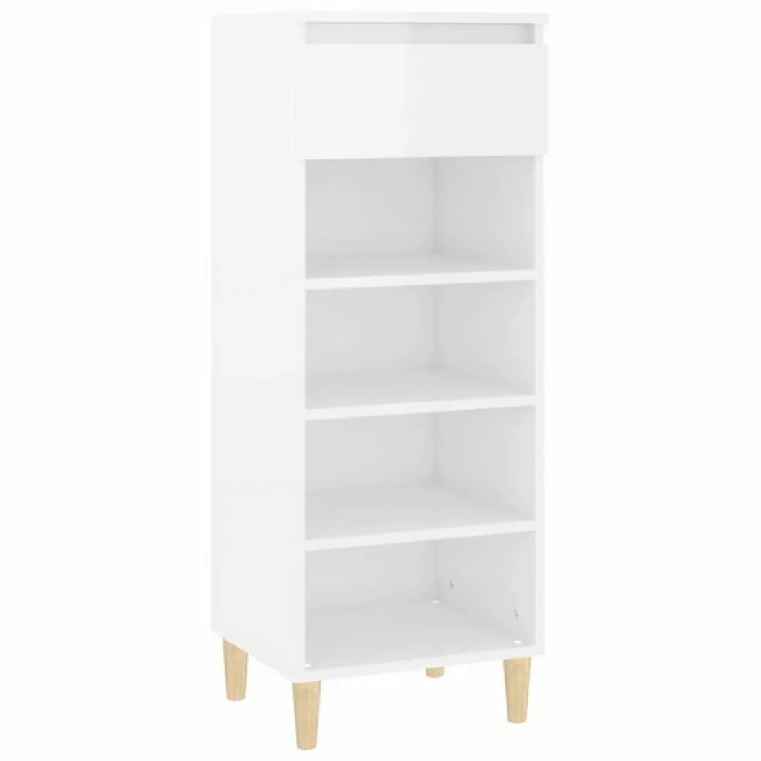 furnicato Schuhschrank Hochglanz-Weiß 40x36x105 cm Holzwerkstoff günstig online kaufen