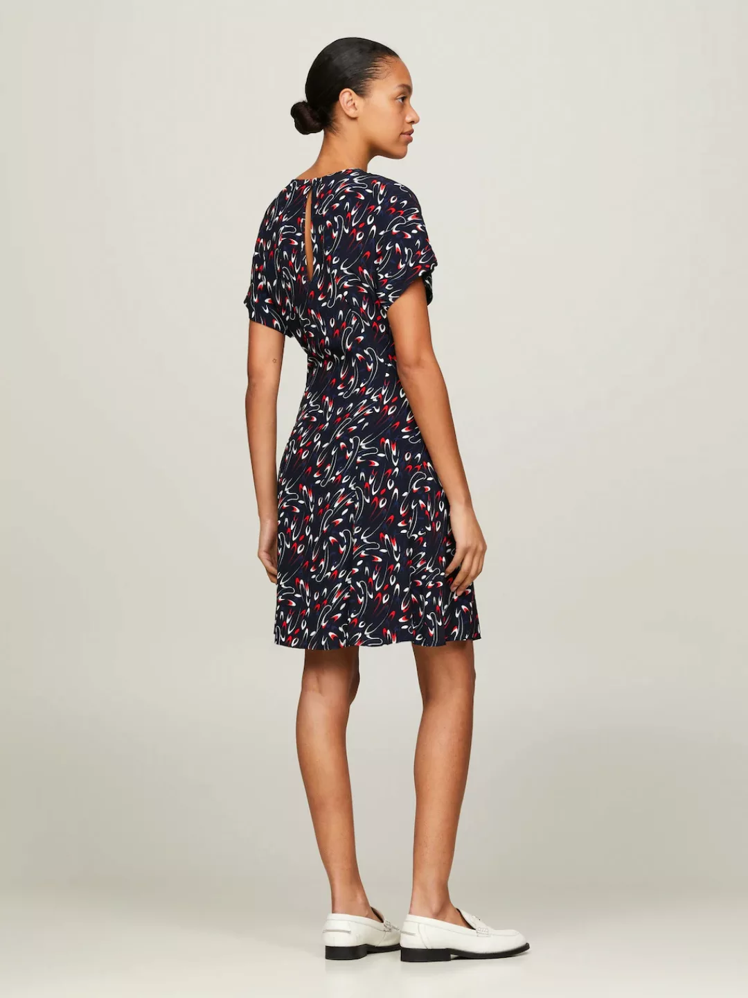 Tommy Hilfiger Blusenkleid "SMALL RIBBON F&F SS SHORT DRESS", mit Allover-M günstig online kaufen