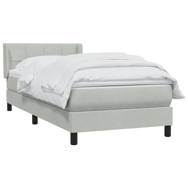 vidaXL Bett Boxspringbett mit Matratze Hellgrau 100x220 cm Samt günstig online kaufen