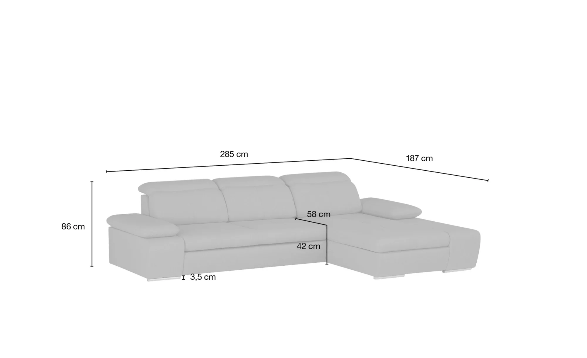 switch Ecksofa  Avilla ¦ braun ¦ Maße (cm): B: 285 H: 86 T: 187 Polstermöbe günstig online kaufen