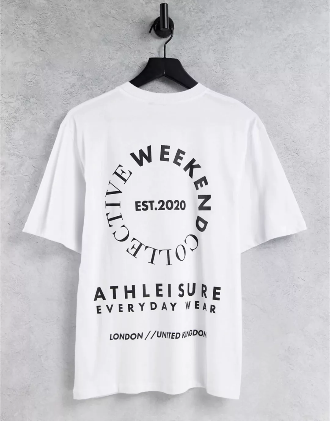 ASOS – Weekend Collective – Oversize-T-Shirt mit großem Stapel-Grafik am Rü günstig online kaufen