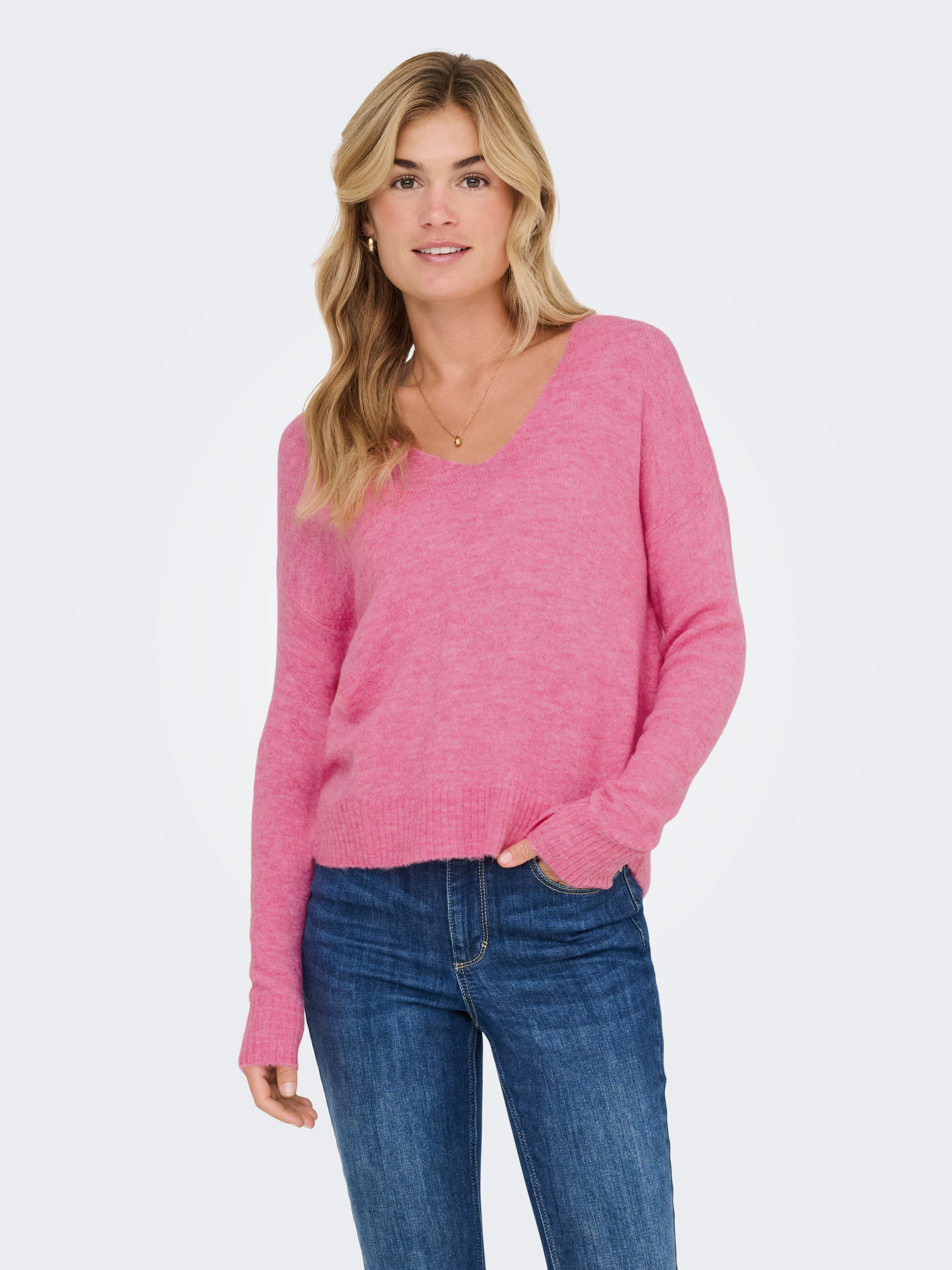 JDY V-Ausschnitt-Pullover "JDYELANORA L/S V-NECK PULLO. KNT NOOS", mit leic günstig online kaufen