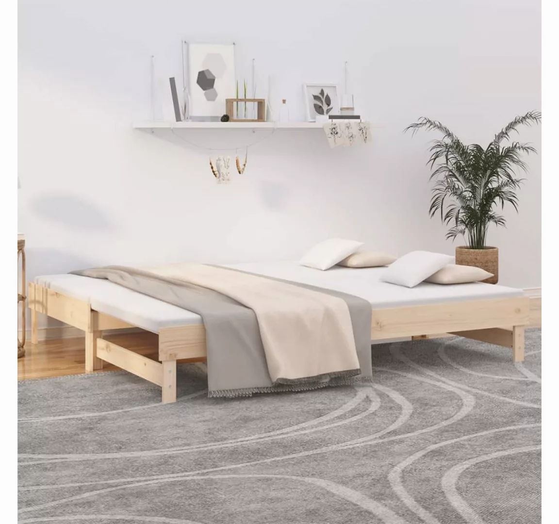 vidaXL Gästebett Gästebett Tagesbett Ausziehbar 2x90x200 cm Massivholz Kief günstig online kaufen