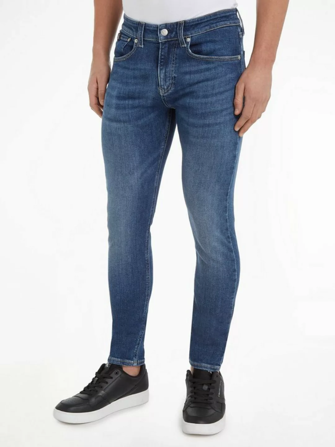 Calvin Klein Jeans Skinny-fit-Jeans SKINNY mit Leder-Badge günstig online kaufen