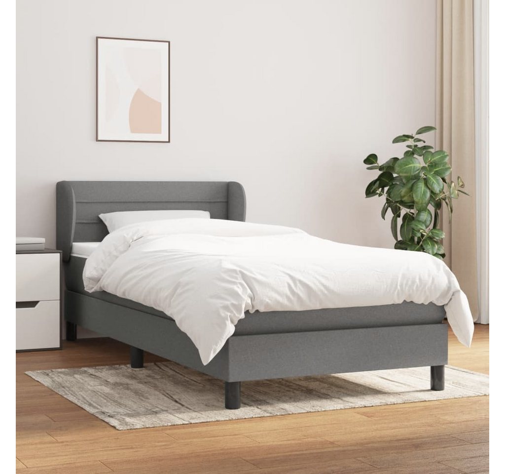 vidaXL Boxspringbett Boxspringbett mit Matratze Dunkelbraun 100x200 cm Stof günstig online kaufen