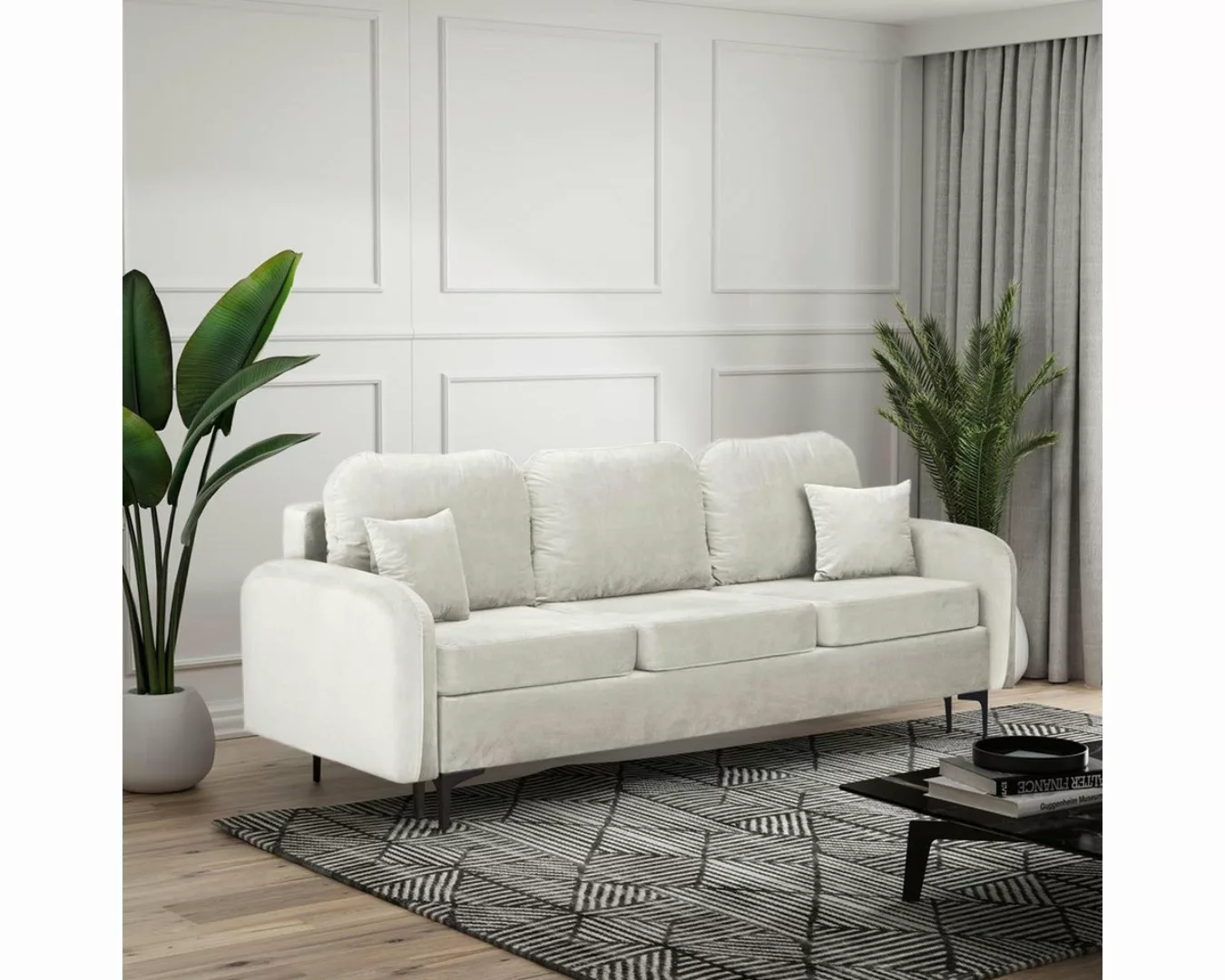 Compleo Schlafsofa 228 cm breit BELLA, Klassisch design, Metallfüße günstig online kaufen