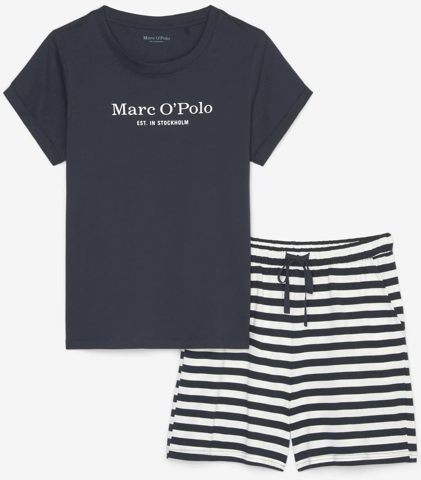 Marc OPolo Pyjama, (Set, 2 tlg.), mit großem Marken-Logo auf der Brust günstig online kaufen