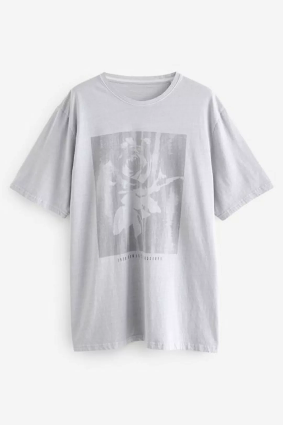 Next T-Shirt T-Shirt mit Grunge-Rosenaufdruck (1-tlg) günstig online kaufen
