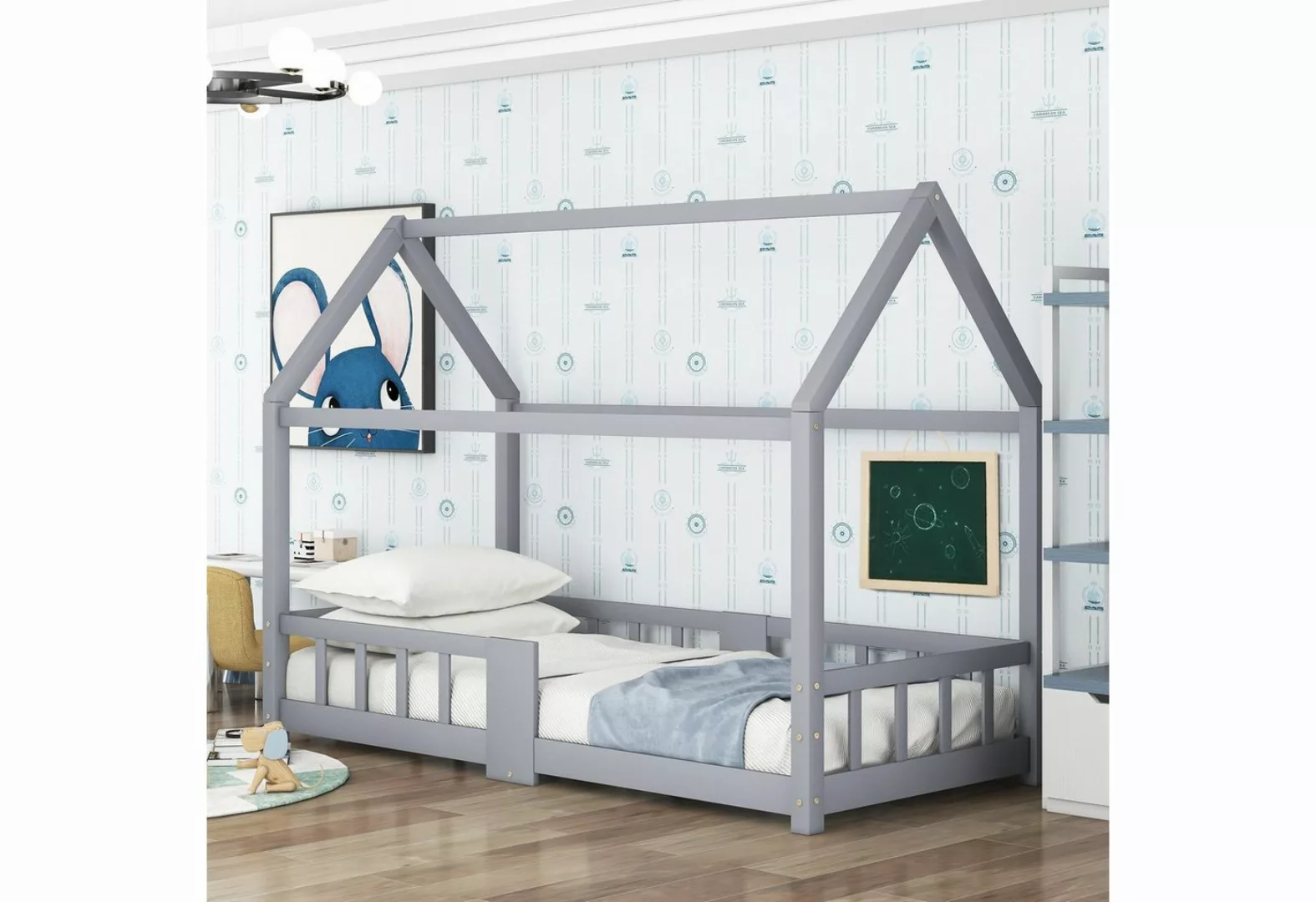 REDOM Kinderbett Kinder Bett Jugendbett Holzbett Hausbett Kinderhaus Massiv günstig online kaufen