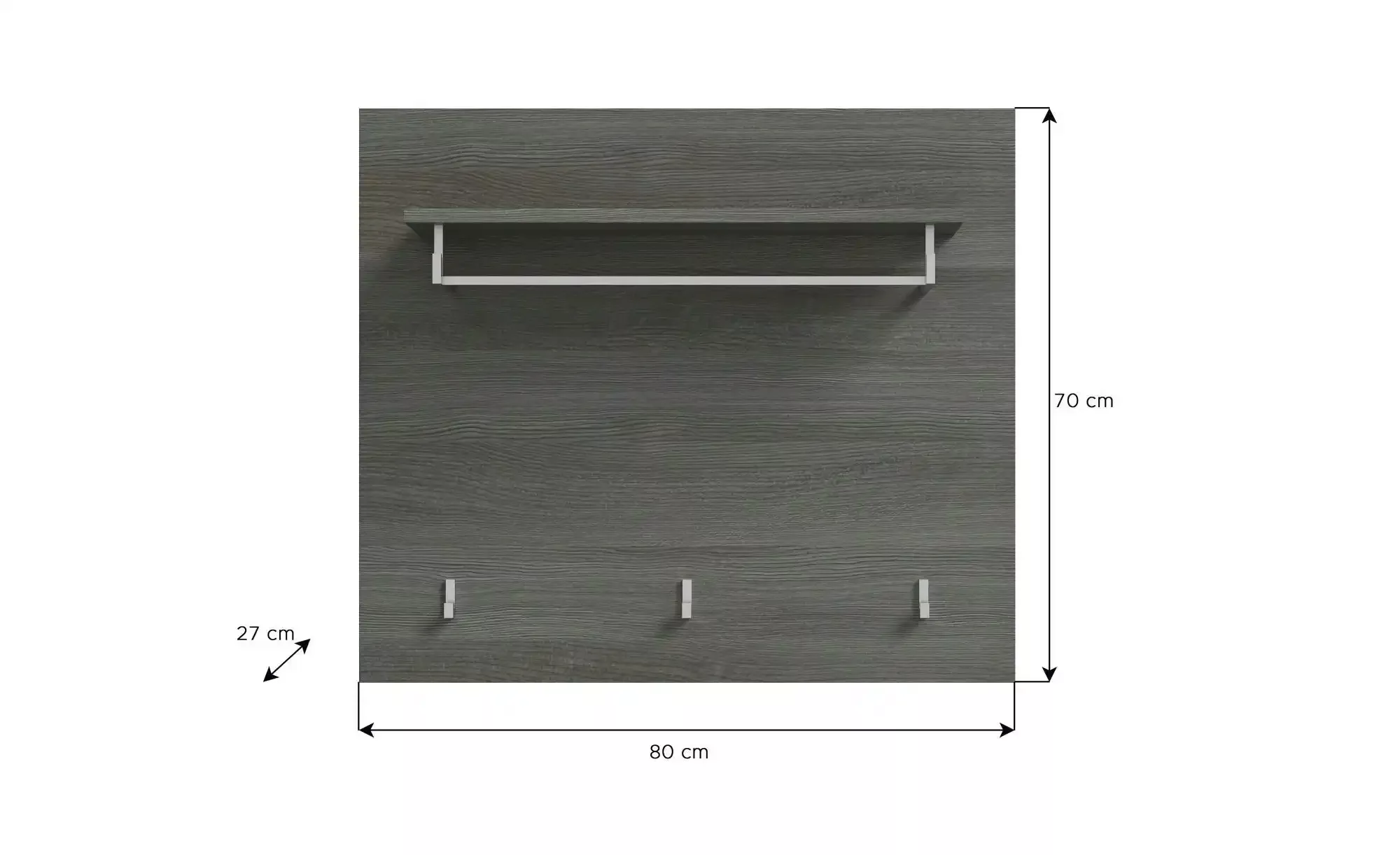 Garderobenpaneel   ¦ weiß ¦ Holzwerkstoff ¦ Maße (cm): B: 80 H: 70 T: 27.0 günstig online kaufen