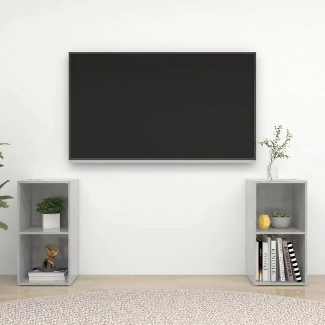 vidaXL TV-Schrank TV-Schränke 2 Stk. Betongrau 72x35x36,5 cm Holzwerkstoff günstig online kaufen