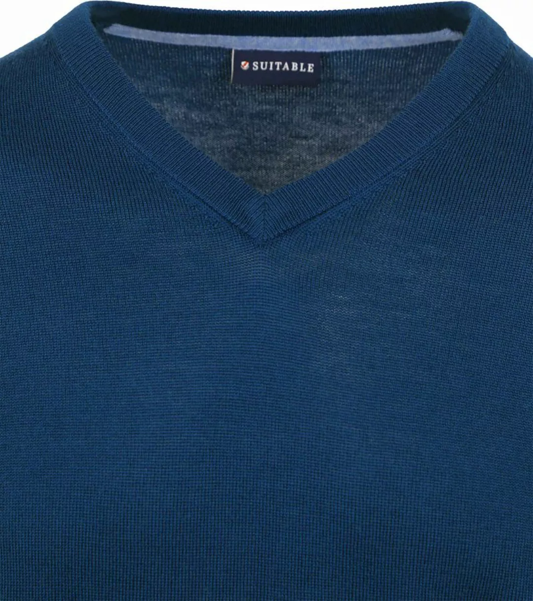 Suitable Merino Pullover V-Ausschnitt Indigo Blau - Größe L günstig online kaufen