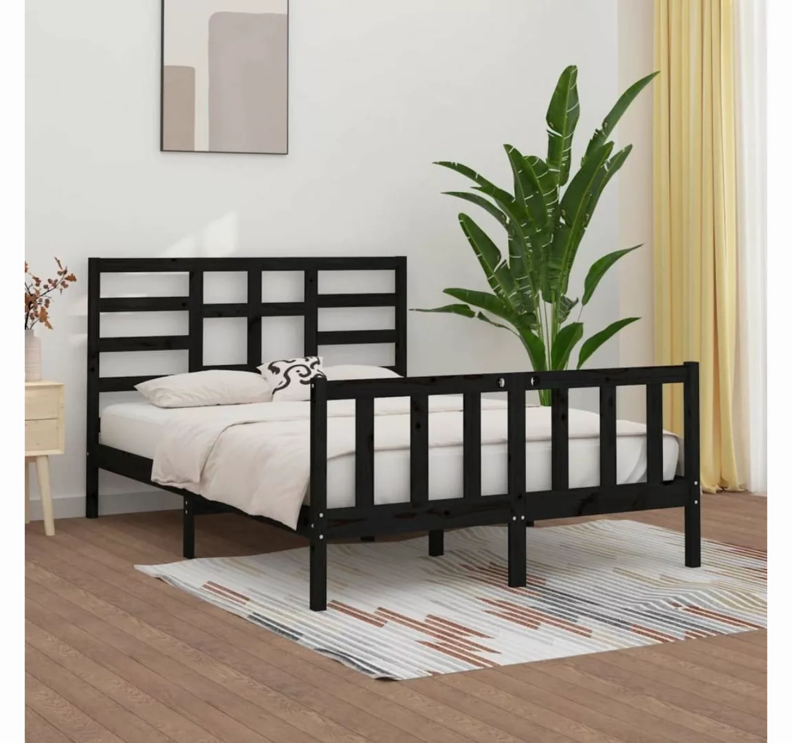 furnicato Bett Massivholzbett Schwarz Kiefer 120x200 cm günstig online kaufen