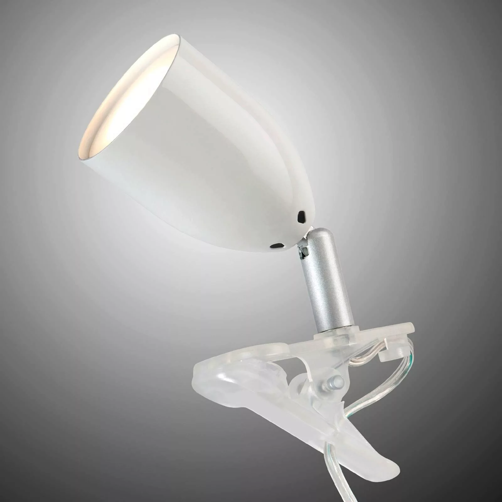 Moderne LED Klemmleuchte LEO in Weiß günstig online kaufen