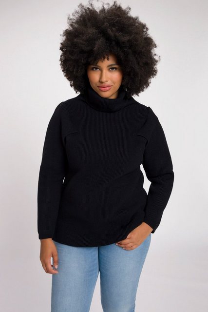 Ulla Popken Rollkragenpullover Pullover Patentstrick Cut-Out Rollkragen Lan günstig online kaufen