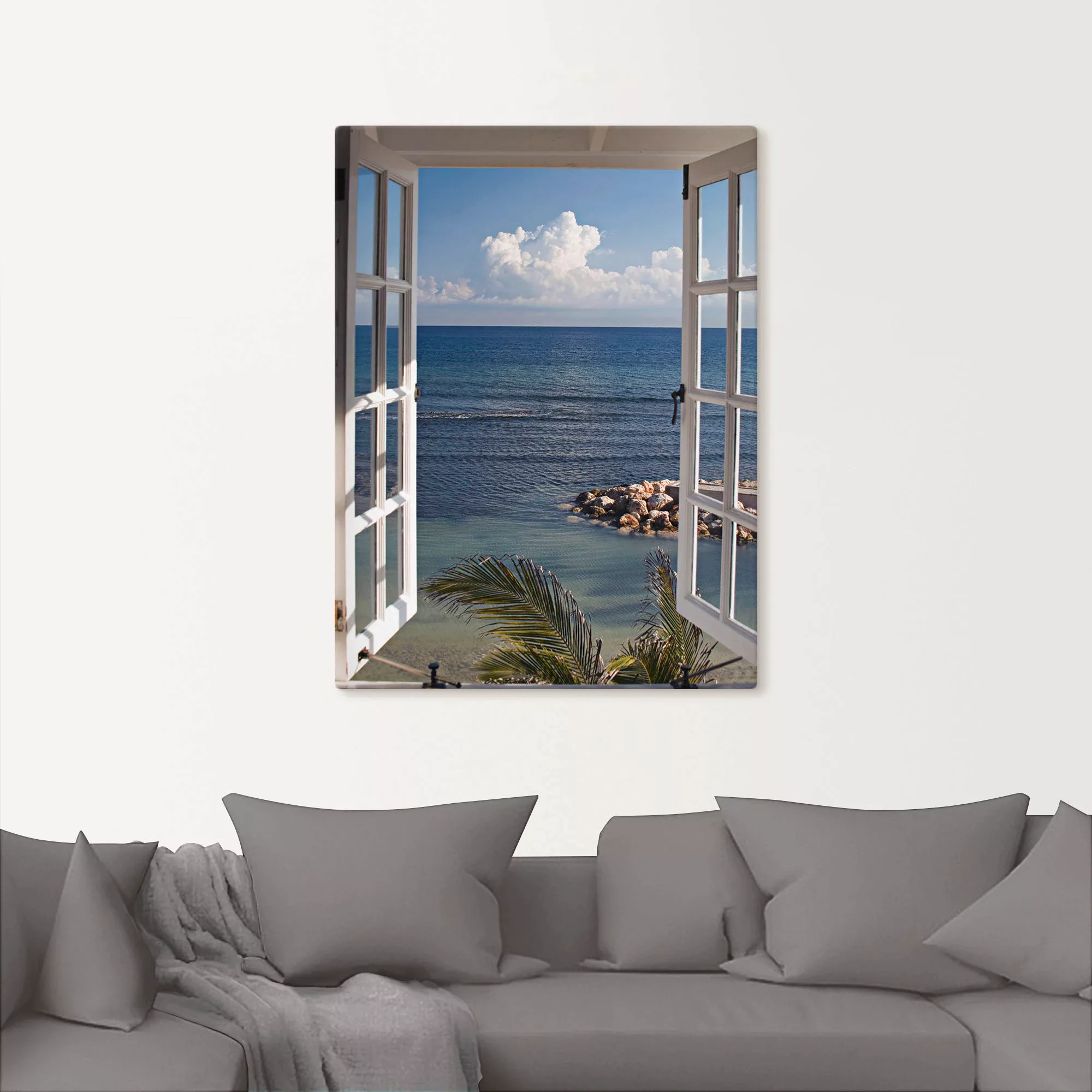 Artland Wandbild "Fenster zum Paradies", Fensterblick, (1 St.) günstig online kaufen