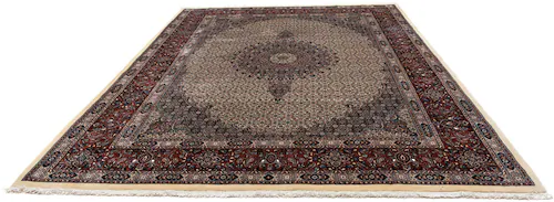 morgenland Wollteppich »Moud Medaillon Beige 344 x 250 cm«, rechteckig, Uni günstig online kaufen