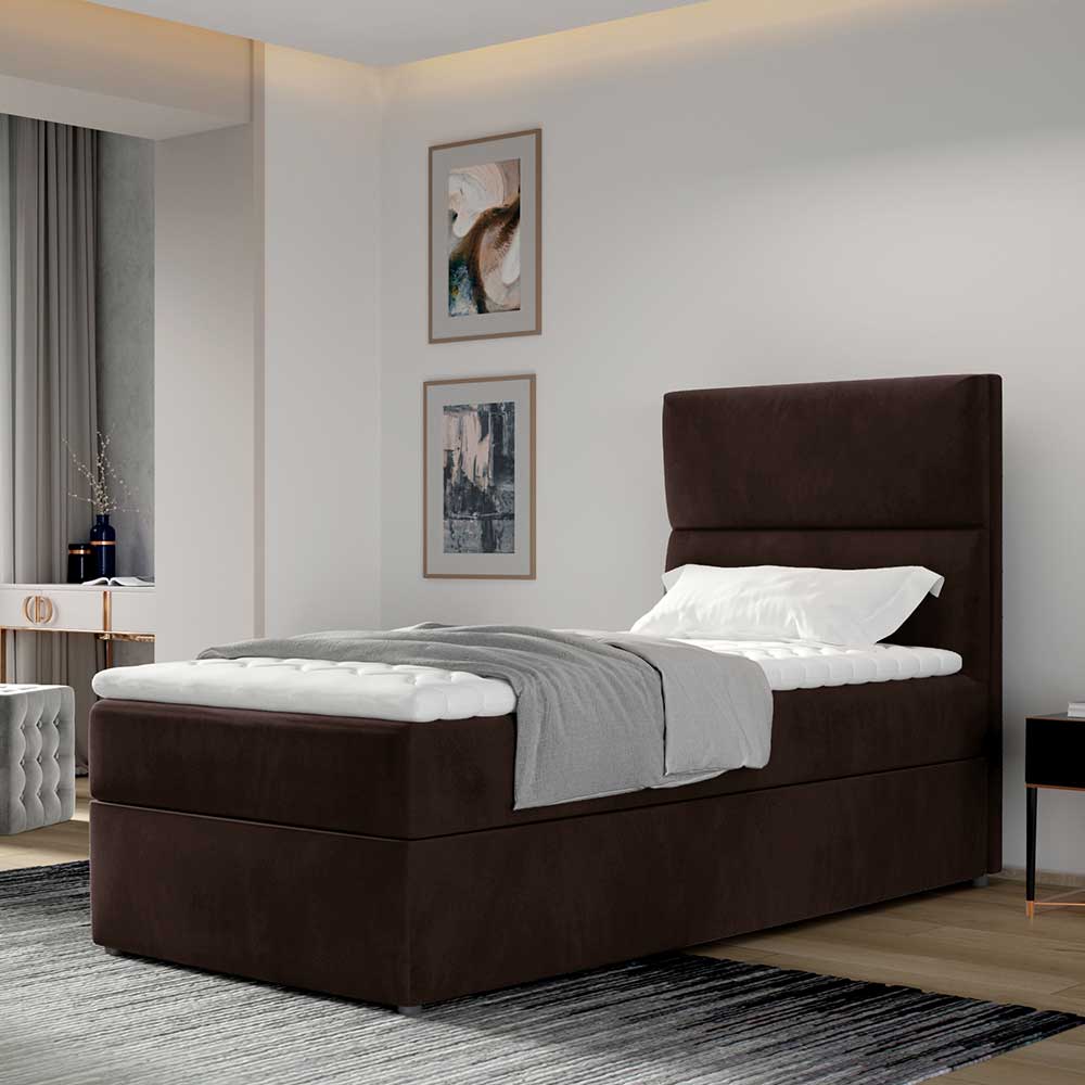 Boxbett Polsterbett in Dunkelbraun Liegefläche 90x200 cm günstig online kaufen