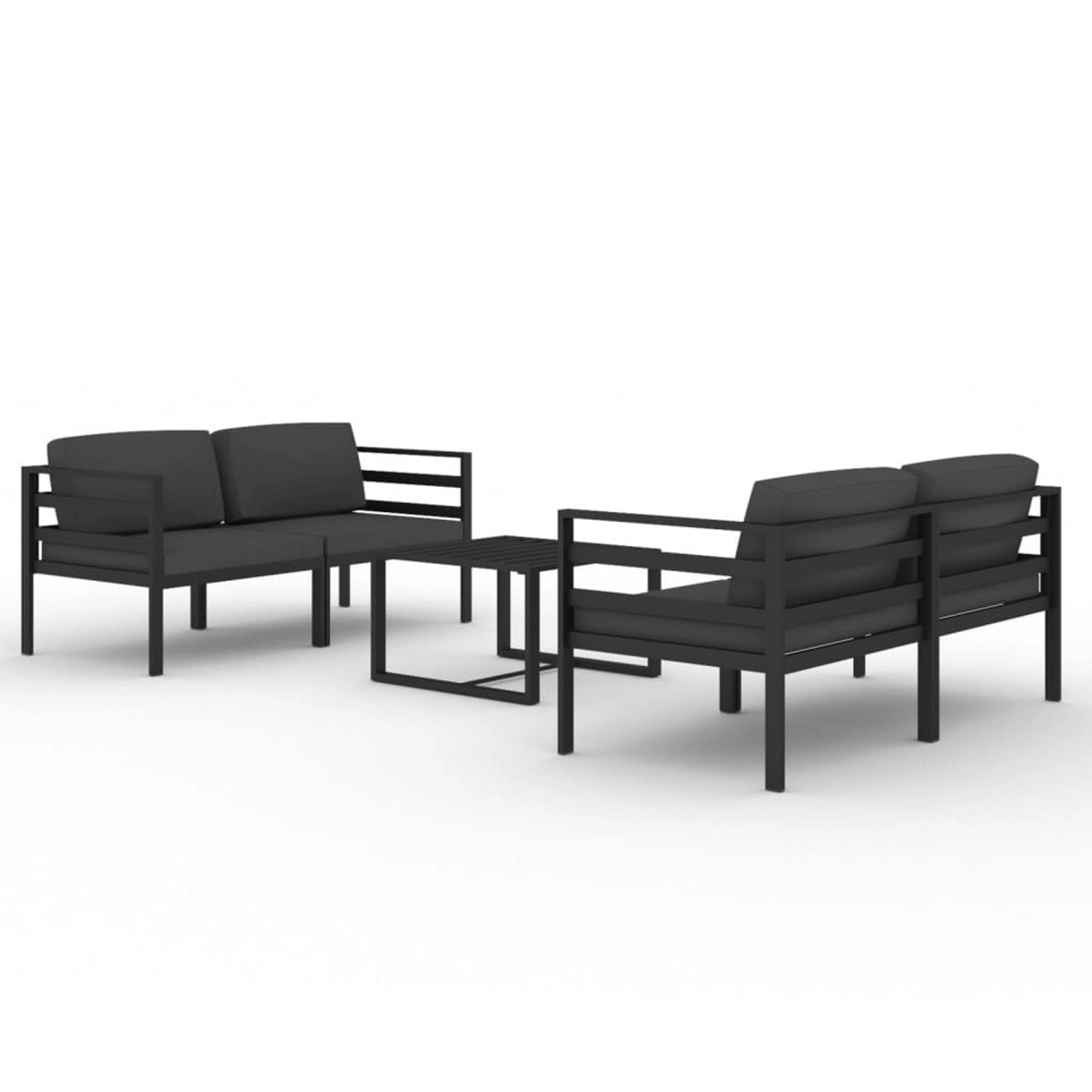 Vidaxl 5-tlg. Garten-lounge-set Mit Kissen Aluminium Anthrazit günstig online kaufen