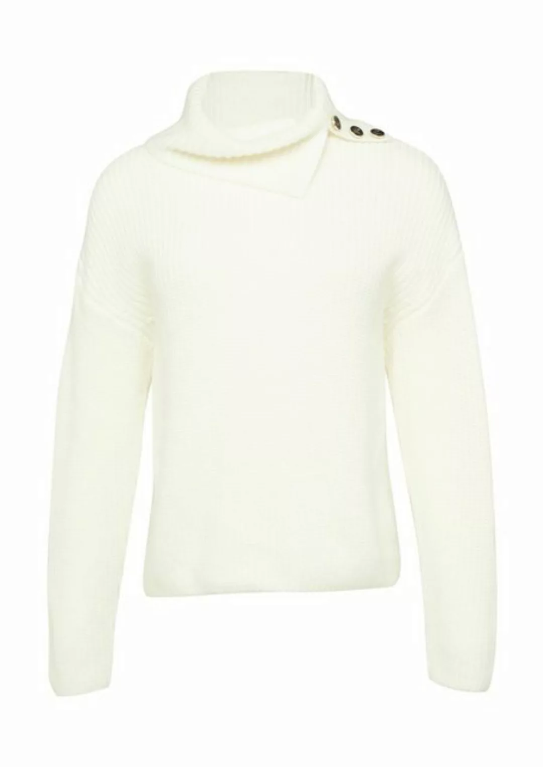 Comma Langarmshirt Rollkragenpullover mit Zierknöpfen Zierknopf günstig online kaufen