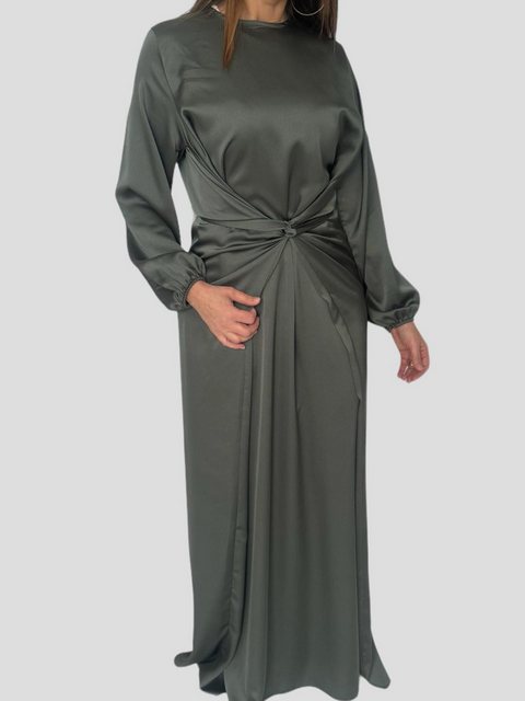 Aymasal Satinkleid Abaya Lara mit integriertem Band Islamicwear Abendkleid günstig online kaufen