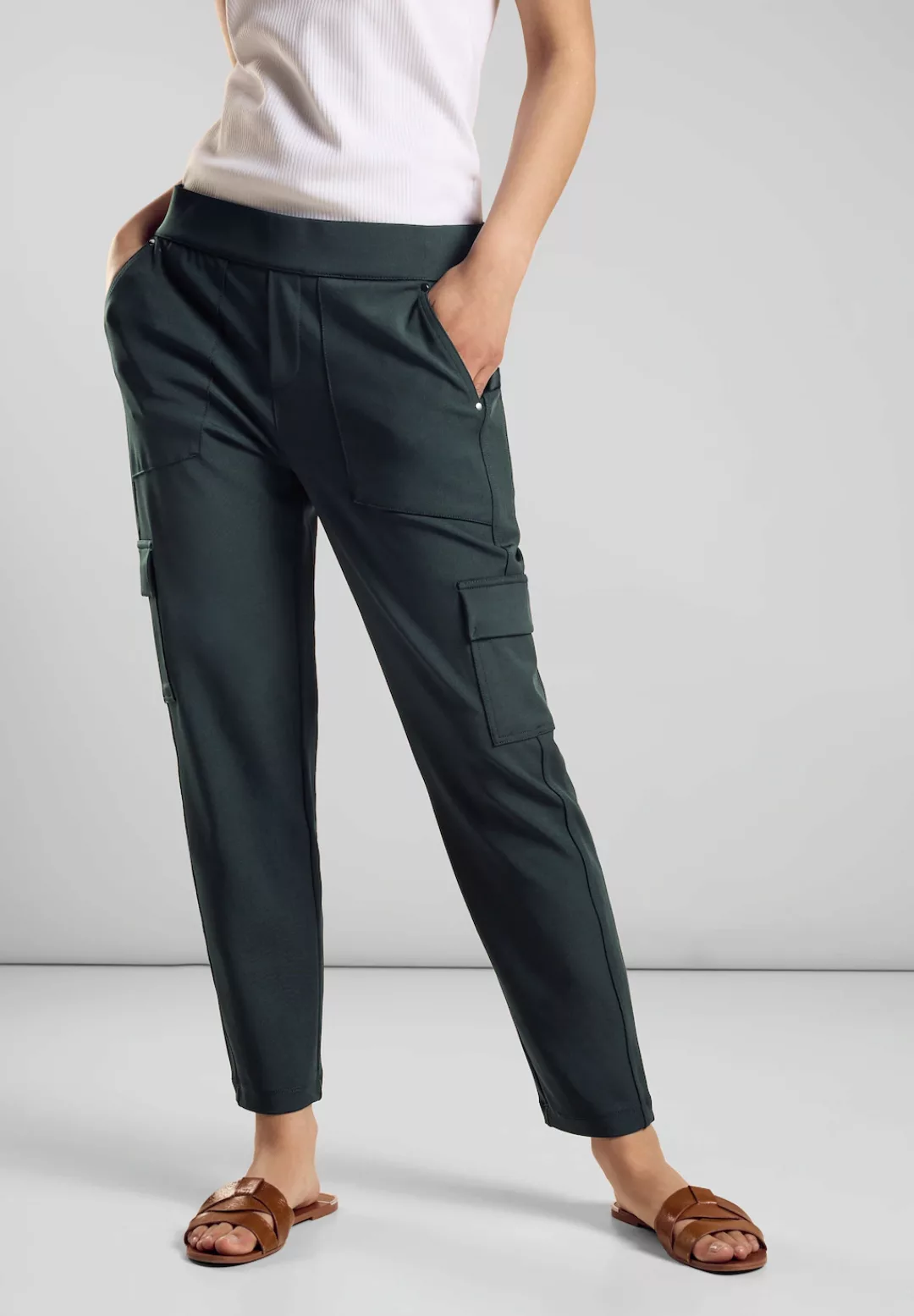 STREET ONE Cargohose, softer Materialmix günstig online kaufen