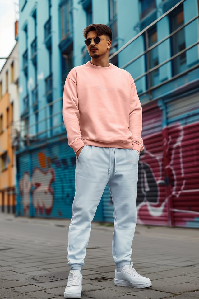 Reichstadt Longsleeve Oversize Langarm Shirt 23RS042 Old Pink XS mit Stitch günstig online kaufen