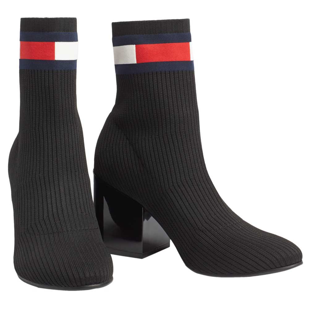 Tommy Hilfiger Flag Sock Mid Heel Stiefel EU 40 Black günstig online kaufen
