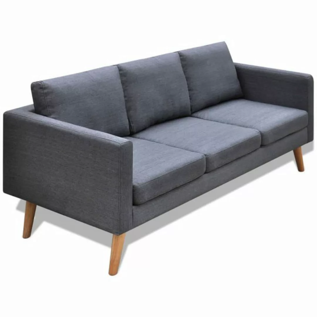 vidaXL Sofa Sofa 3-Sitzer Stoff Dunkelgrau günstig online kaufen