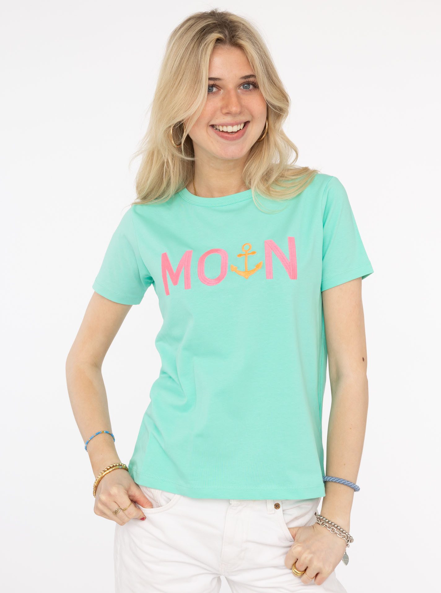 Zwillingsherz T-Shirt "MoinZH" Kurzarm, Rundhalsausschnitt, Stickerei, günstig online kaufen