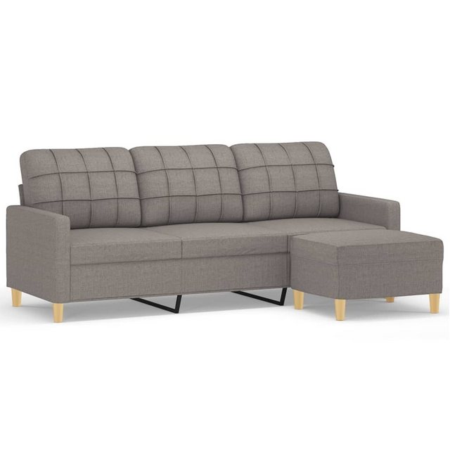 vidaXL Sofa 3-Sitzer-Sofa mit Hocker Taupe 180 cm Stoff günstig online kaufen