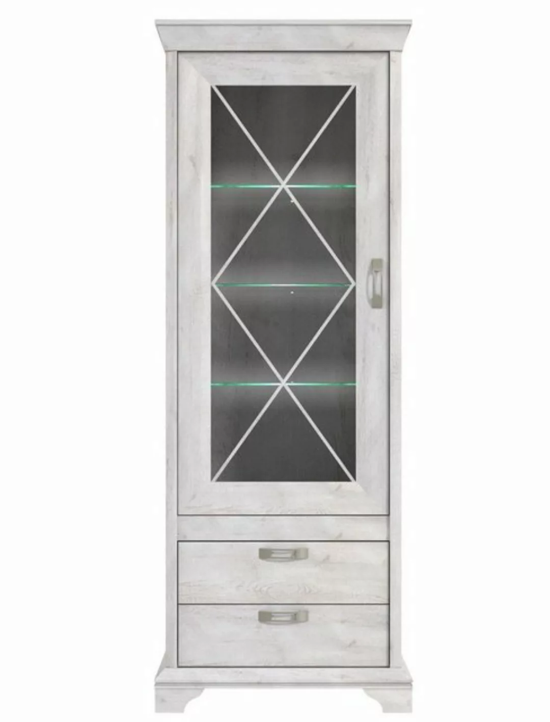 expendio Vitrine Kasimir 5 Vitrine, Pinie weiß, 78 x 210 x 48 cm günstig online kaufen