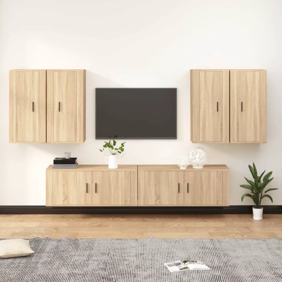 Vidaxl 6-tlg. Tv-schrank-set Sonoma-eiche Holzwerkstoff günstig online kaufen