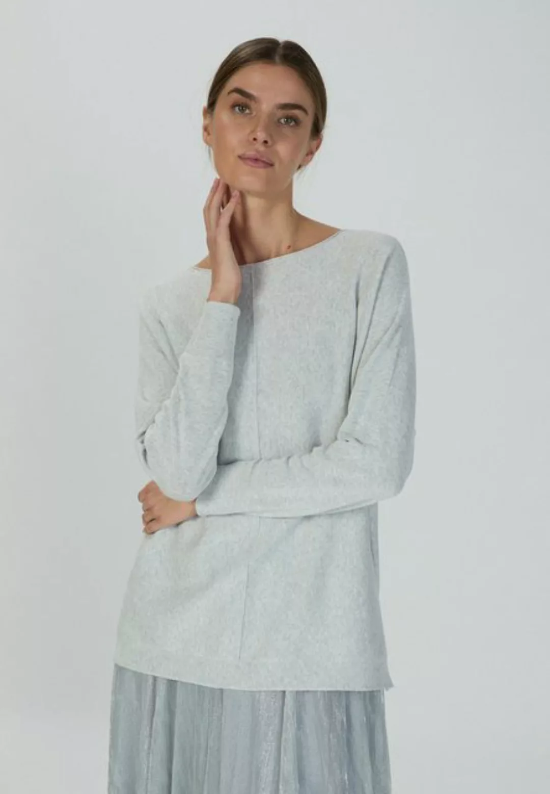 MARC AUREL Strickpullover Strick light grey melange günstig online kaufen